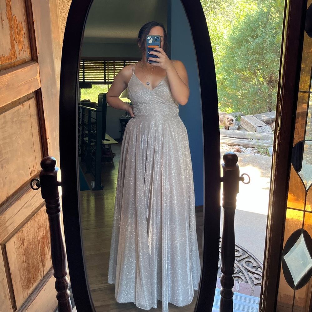 Champagne sparkly maxi dress